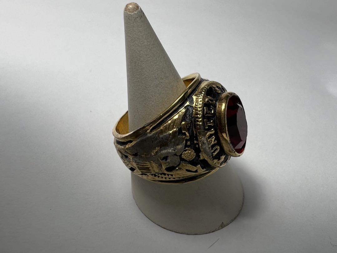 Vintage 18K Gold College Ring US Military G.E. ATL Unique Vintage 18K Gold College Ring US Military G.E. ATL Unique