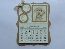 LABRADOODLE DOG 2026 MINI MAGNETIC CALENDAR MONTHLY PAGES CARDSTOCK BACK