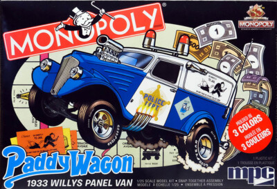 1933 Willys Panel Van Paddy Wagon Monopoly 1:25 MPC Model Kit Bausatz MPC924