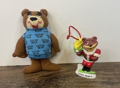 Vintage Sugar Bear 4'' Mini Stuffed Plush & Ornament Post Golden Crisp Cereal