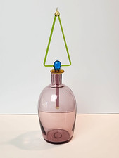 Vintage Italian V Nason Co Signed Murano Glass Perfume Bottle Art 8 Tall Rare