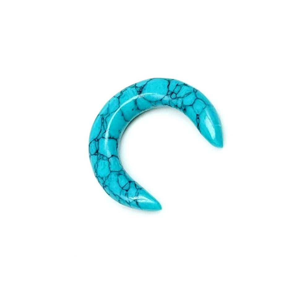 Turquoise Organic Stone Septum Pinchers, size 12g to 5/8''and custom Available - Image 4 of 4