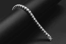 14Ct Round 5MM Lab Created Diamond Womens Tennis Bracelet 14K White Gold Plated