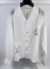 Bode - Skiers Linen Shirt Size: L