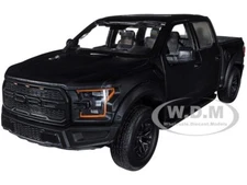 2017 FORD F-150 RAPTOR PICKUP TRUCK MATT BLACK 1/24 DIECAST BY MOTORMAX 79344