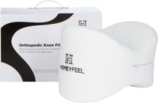 Knee Pillow - Premium Memory Foam, Ideal for Side Sleepers/Machine Washable Cove
