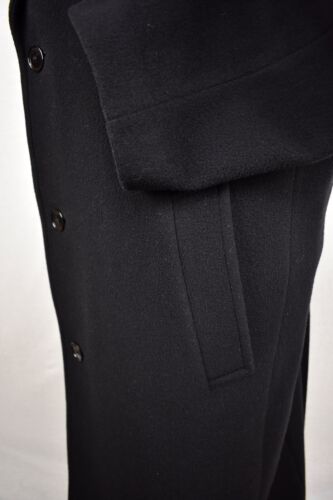 Stafford Solid Black Wool/Nylon Blend Flannel Three Button Overcoat Size: 44 - Picture 5 of 9