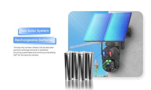 Wireless Security Camera 4G Two Lens 360 2K Solar Panel 24/7 Recording 36X Zoom - Picture 6 of 18