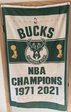 Milwaukee Bucks Two Time NBA Champions 1971  2021 3x5 Flags
