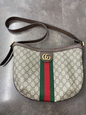 Gucci Ophidia GG Web Shoulder Bag Medium Beige Canvas