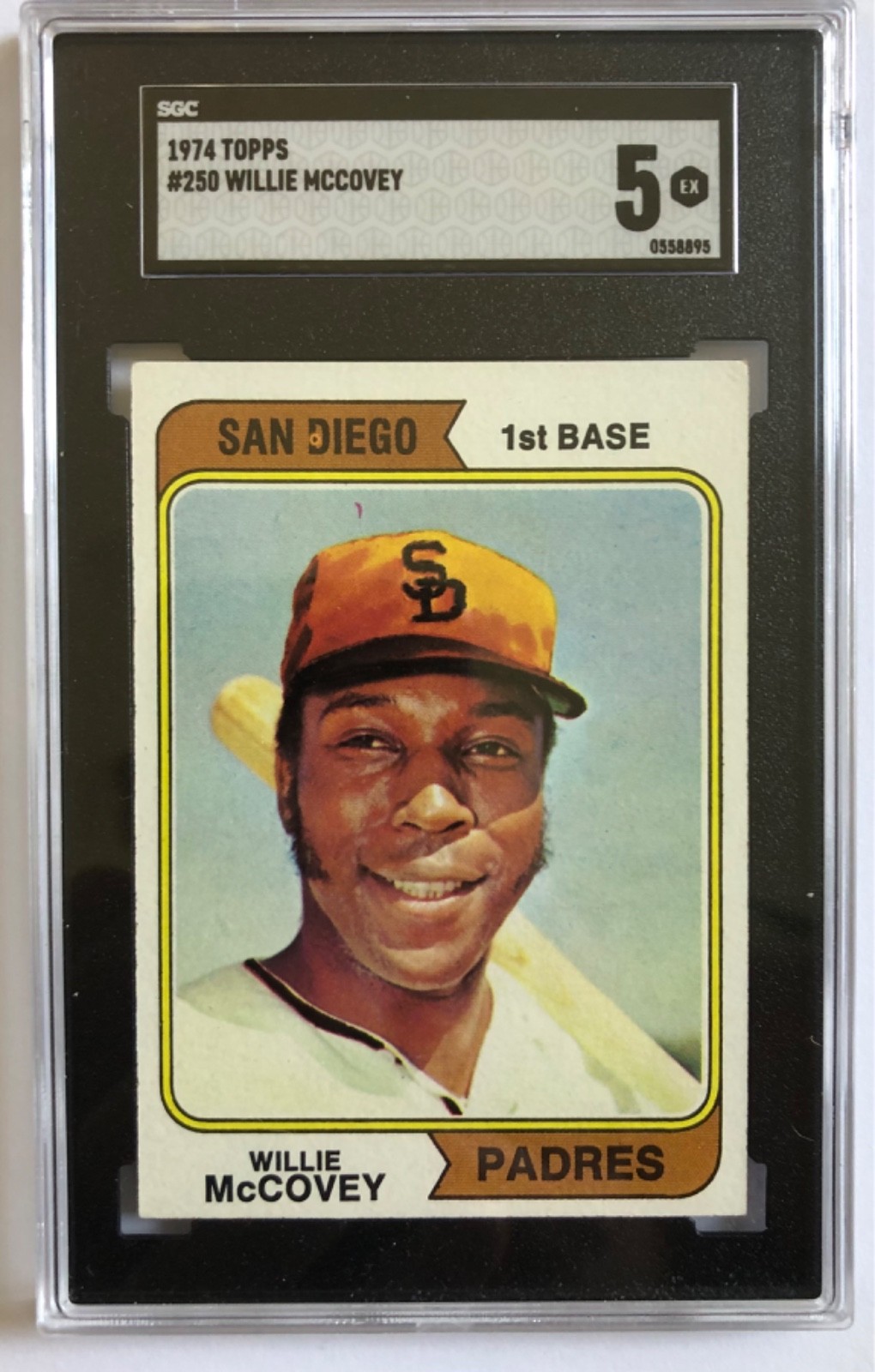 1974 Topps #250 Willie McCovey SGC 5 HOF Padres