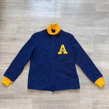 Vintage Butwin Varsity Jacket Wool Letterman Band Patch Blue Sz 14 S M USA