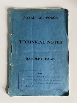 original ww1 raf 1918 Handley Page Type O O/400 Flugzeug Handbuch technische Hinweise