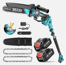 Cordless Pole Saw Brushless 8 in Mini Chainsaw 16ft Max Reach Pole Saw 2x4000mah
