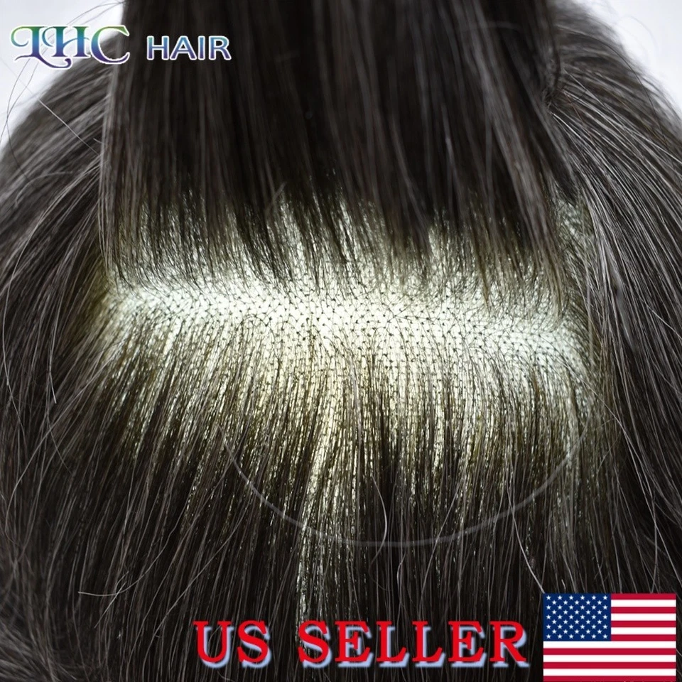 Lyrical Hair Mens Toupee French Lace&Thin Skin PU Human Hair System Hairpiece - Image 4 of 4