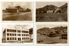 Yemen Aden 5 vintage old post cards, Settlement Office, Oil Tanks Maala, The Cre