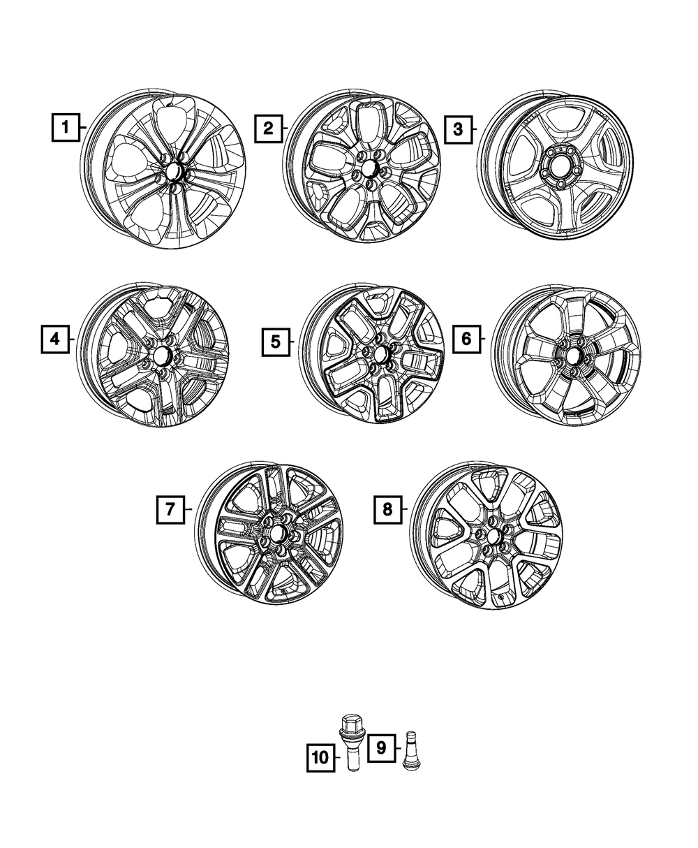 Genuine Mopar Wheel Alloy 5VC261XFAA