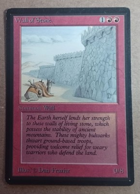 Magic the Gathering Limited edition beta Beta Wall of Stone MTG Beta Mod. played
