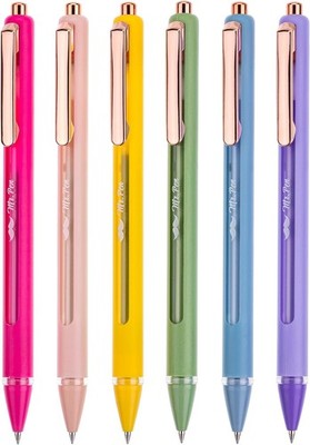 Mr. Pen- Retractable Gel Pens, 6 Pack, Black Ink Pens Fine Point 