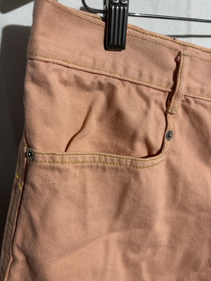 Shorts jeans vintage Nada Nuff pêssego tamanho 9 anos 90 EUA boho Y2K feminino - Imagem 2 de 4