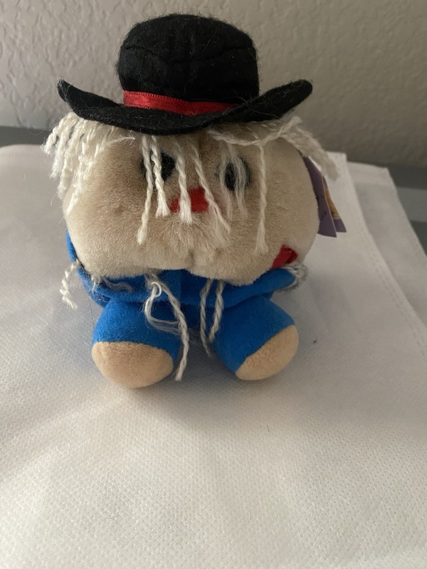 Puffkins Plush Beanie Baby  Scarecrow Patches Limited Edition 5" Stuffed Swibco