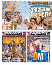 NY Knicks Championship New York Post Newspaper Lot of 3 NBA Champs 2026