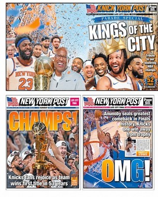 NY Knicks Championship New York Post Newspaper Lot of 3 NBA Champs 2026