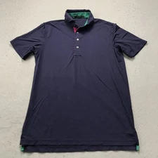 Greyson Polo Shirt Mens Small Blue Solid Performance Stretch No Course Logo