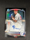 Matthew Fisher 2025 Bowman Chrome Baseball #CPA-MF BLACK REFRACTOR 1st AUTO 4/10