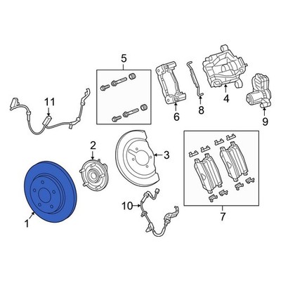 For Chrysler Pacifica 2020-2026 Chrysler 68420068AB Rear Disc Brake Rotor