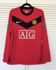 Vintage Manchester United 2009-2010 Home Soccer Longsleeve Jersey Shirt Size M