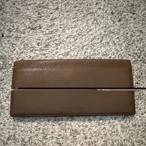 Burberry Brown Leather Check Wallet