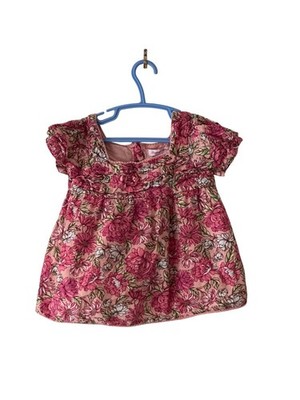 Tommy Bahama Girls Floral Pink Dress Size 5T Short Sleeve Cotton Blend