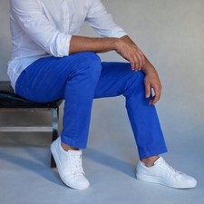 Peter Manning Blue Five Pocket Twill Pants 36x30 Made in USA NWT