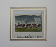 Wollmetshofen pilgrimage site Swabia woodcut colored mat 19th century
