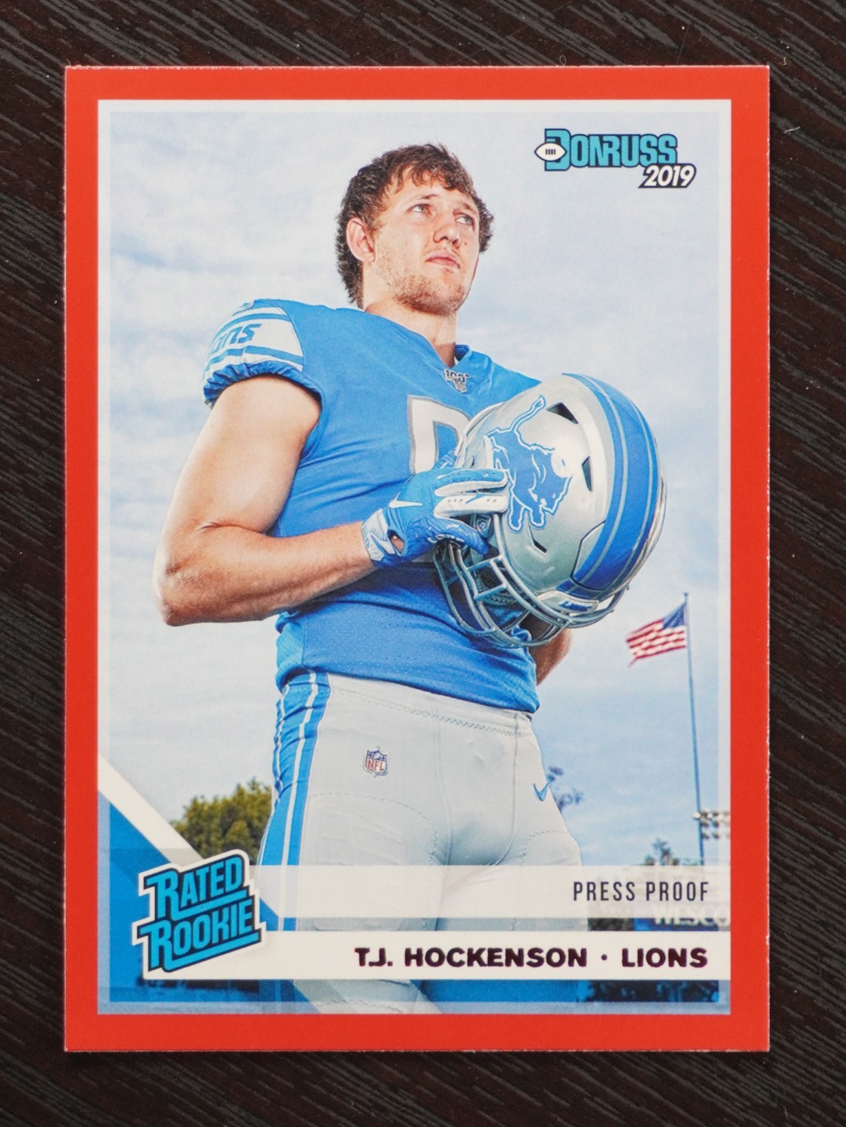 2019- Donruss Press Proof Red -#321-T.J. Hockenson RC-Detroit Lions