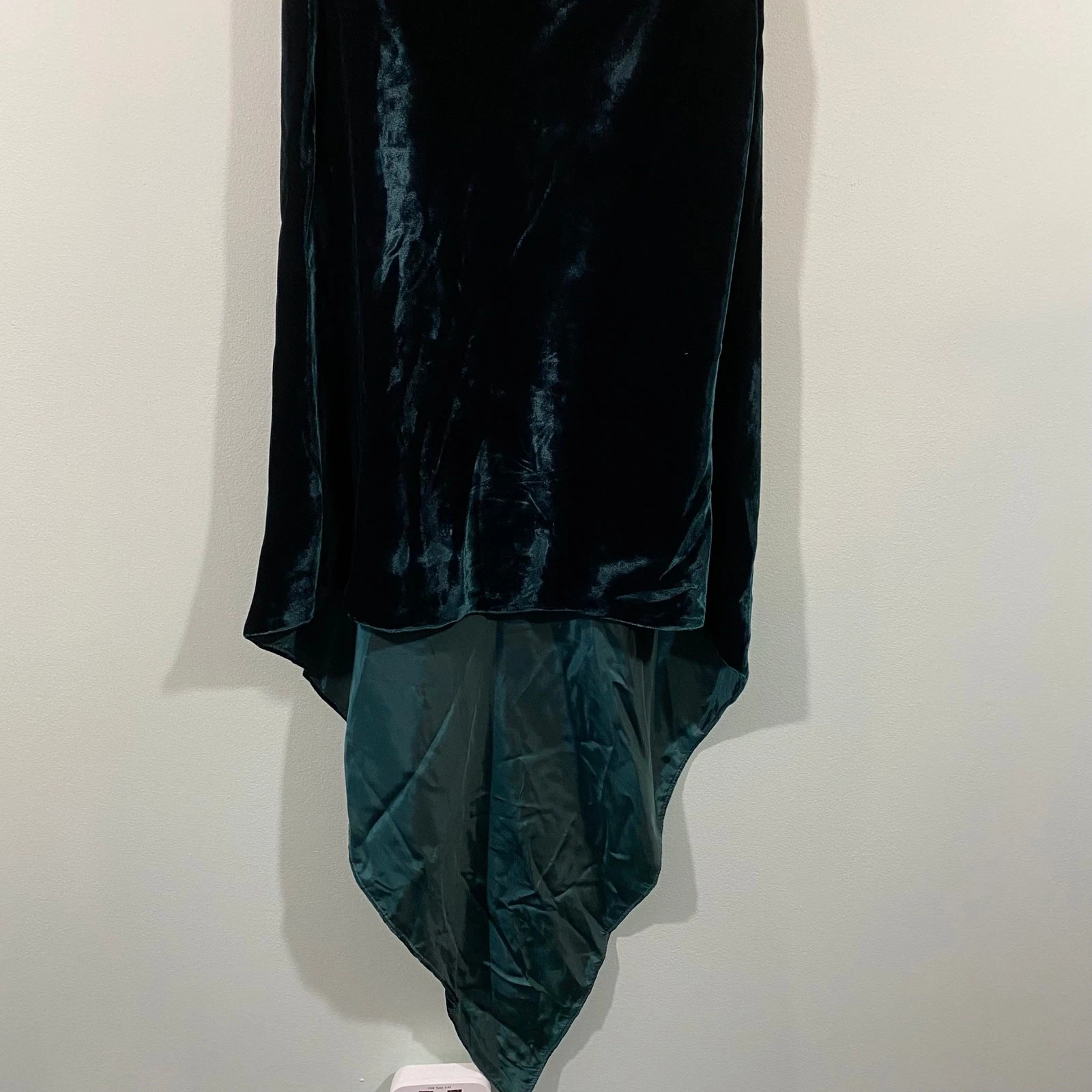 Abito Moschino economico e chic verde scollo a V velluto hi lo orlo tg 8 Fairy Holiday