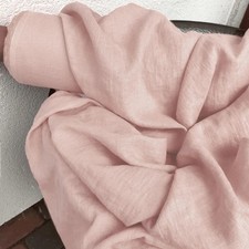 Soft Linen Fabric By The Yard Peach Blush Natural Material Sewing Clothing 58"