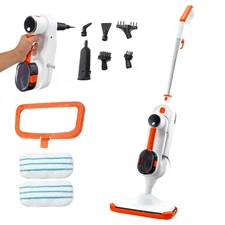 Uimoso Steam Mop Hard Wood Floor Cleaner with 7 Replaceable Brush Heads & 2 Pads