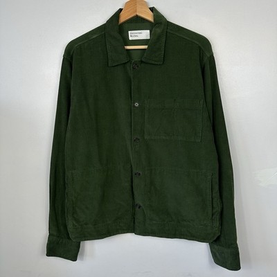 Universal Works Chore Jacke Overshirt, Cord, grün, Größe Herren Medium