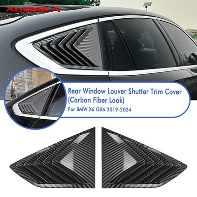 Rear Window Louver Shutter Trim Cover Kit For BMW X6 G06 2019-2025 2020 2PCS