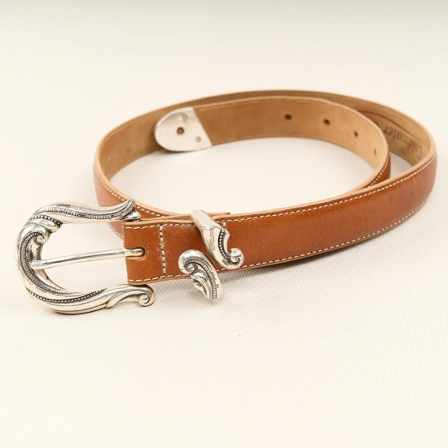 Spirit Coldwater Creek Brown Italian Leather Woven Wide Waist Belt  M Boho Coldwater Creek Waist Belt Belts for Women for sale | eBay main image 3