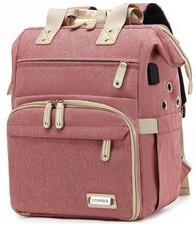 Knitting Bag Backpack Yarn Storage Organizer Travel Crochet Tote Pink Large