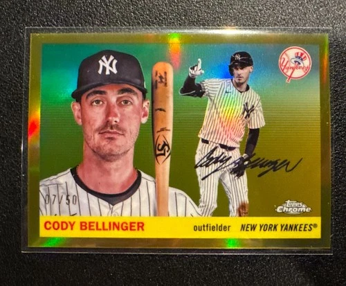 2025 Topps Chrome Platinum #26 CODY BELLINGER #/50 True GOLD REFRACTOR Yankees