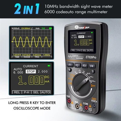 TOOLTOP ET828PRO 2-in-1 Digital Oszilloskop und Multimeter 10 MHz