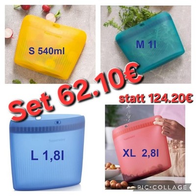 Tupperware Ultimate Silicone Bags S M L XL  540ml 1L 1,8L 2,9L 4er Set SALE!!!!!