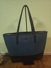 DKNY Blue and Black Tote Bag with Logo Accent - Pre Owned Execellent