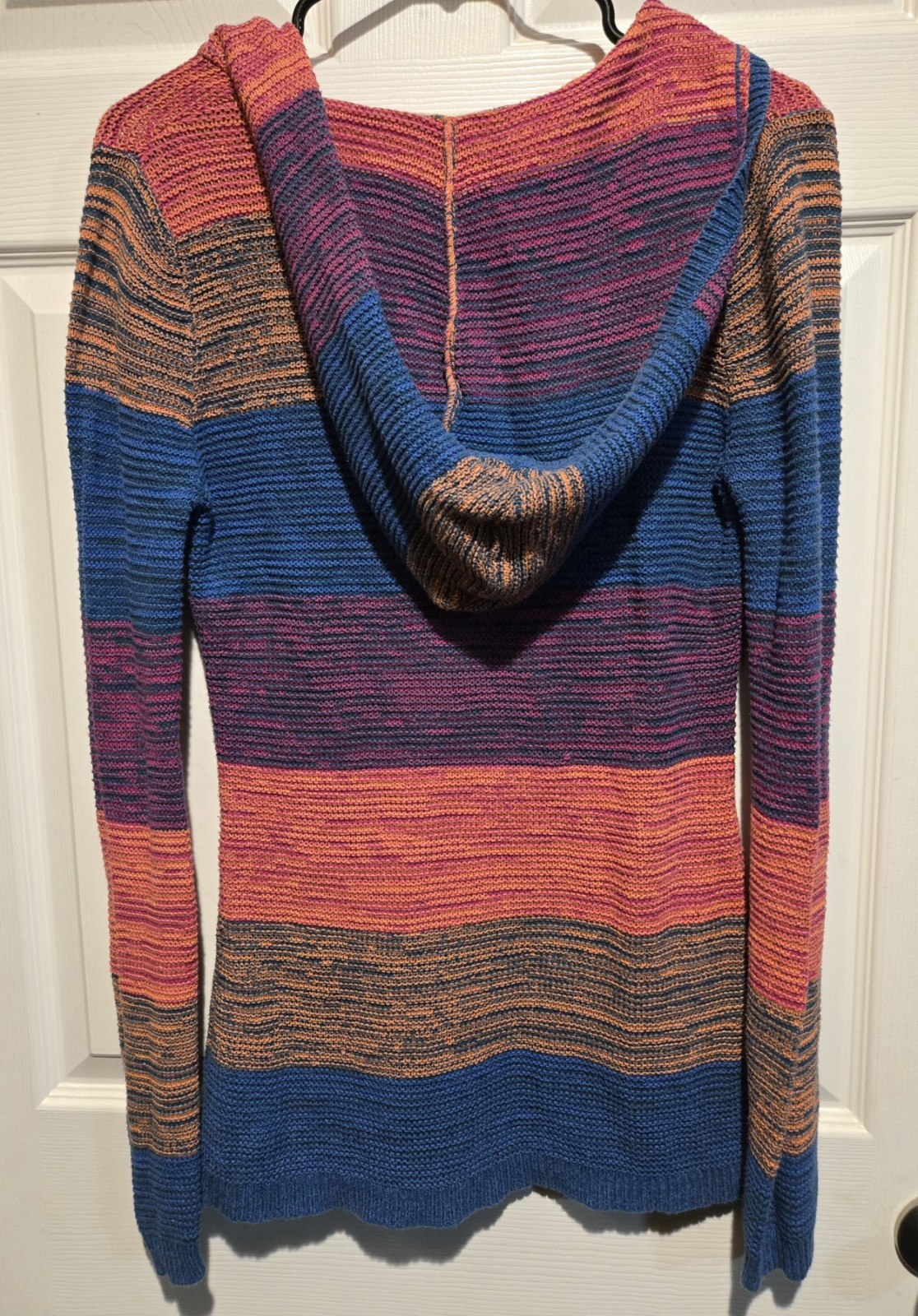 Roxy size medium sweater Hooded Multi Colored Lon… - image 3