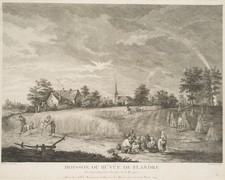 BAS (*1707) nach TENIERS (*1610), Getreideernte in Flandern,  1742, Rad.