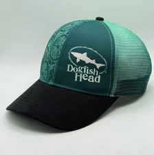 Dogfish Head Hat Cap Snapback Green Teal Mesh Microbrew Brewery Bartender Beer